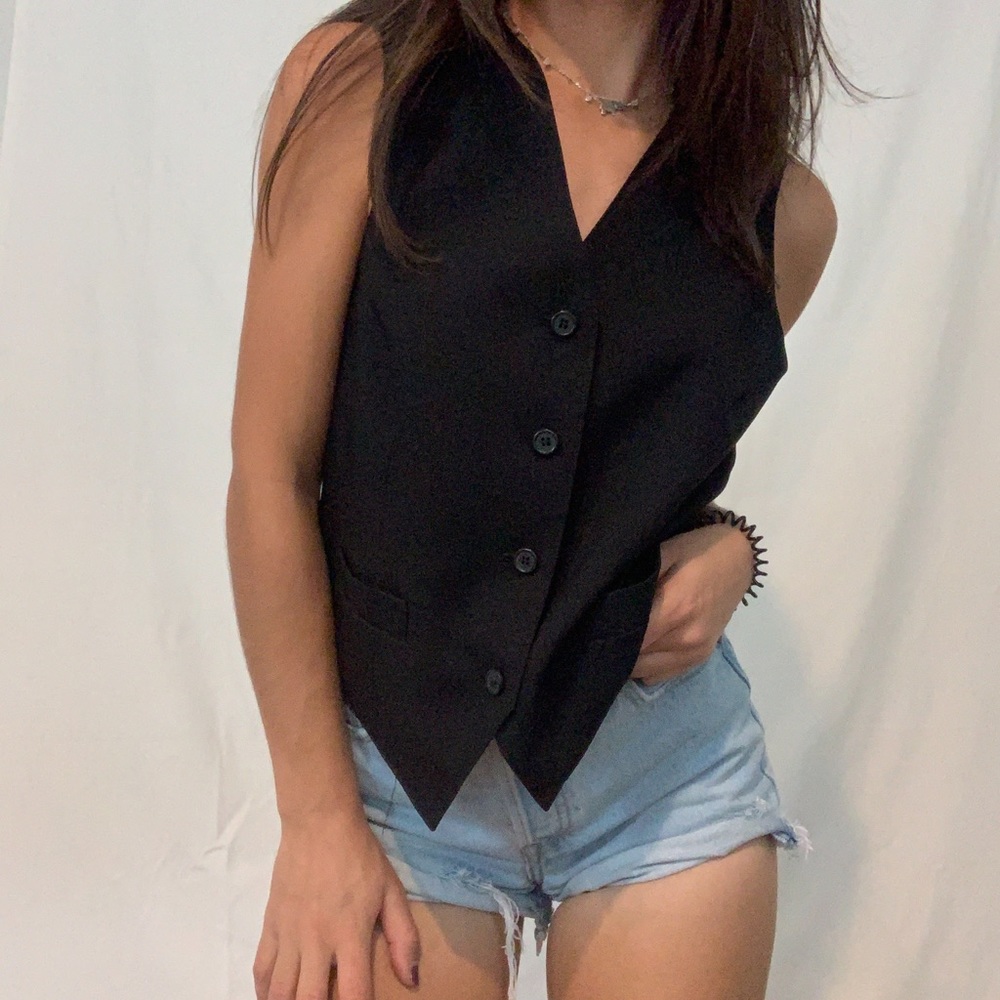 classic menswear black vest